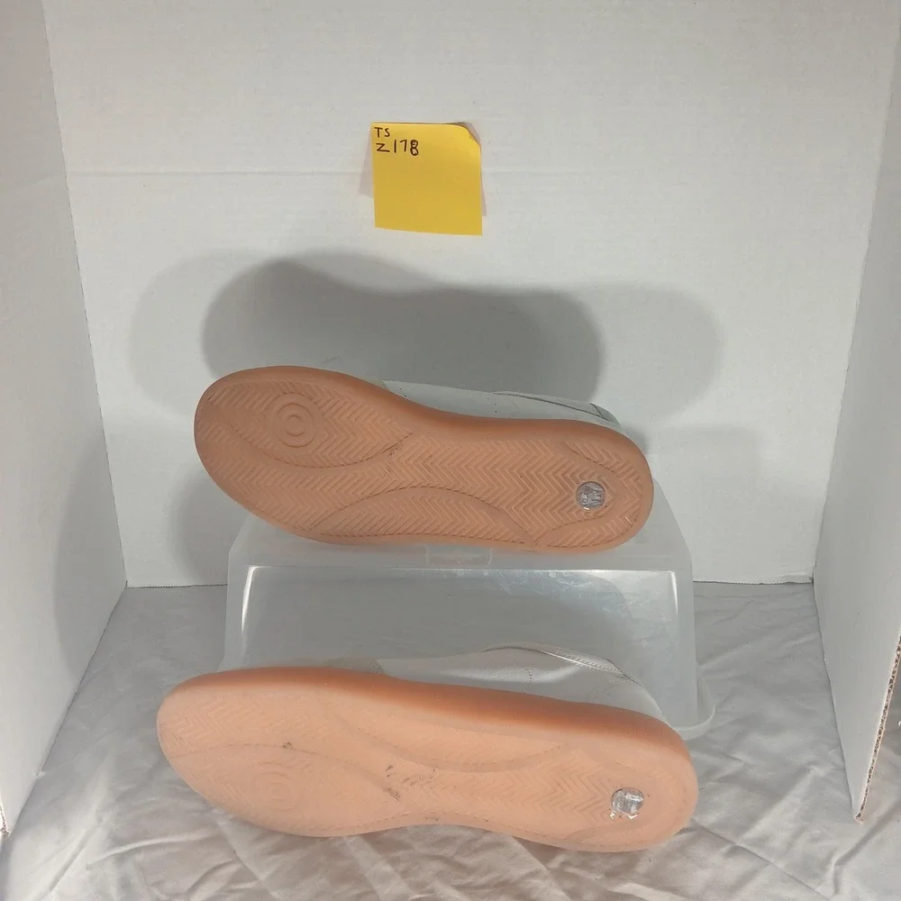 J.‎ Crew White Beige Gum Sole Leather Sneakers Shoes Size 11